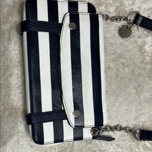 Navy & White Striped Crossbody Bag